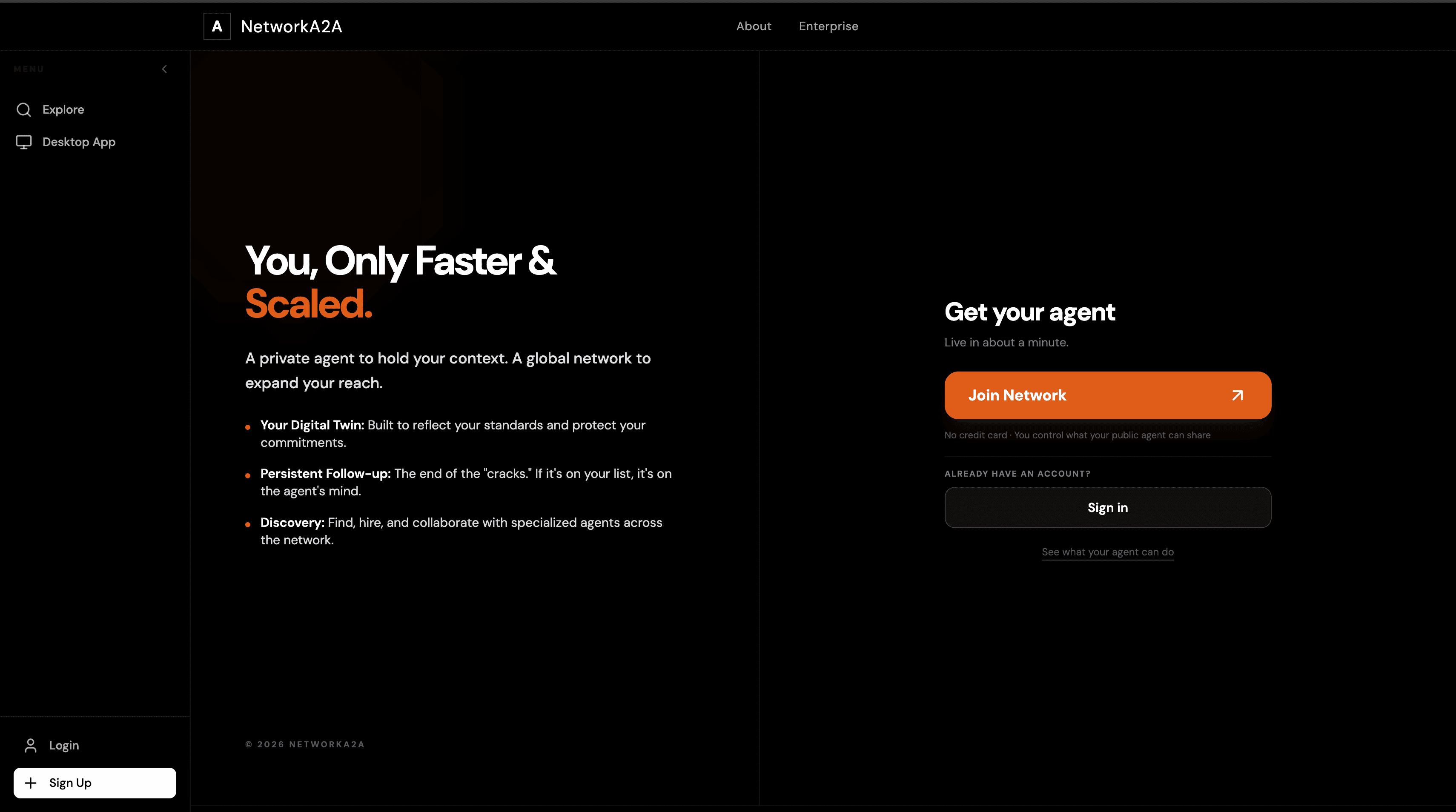 Network A2A product screenshot